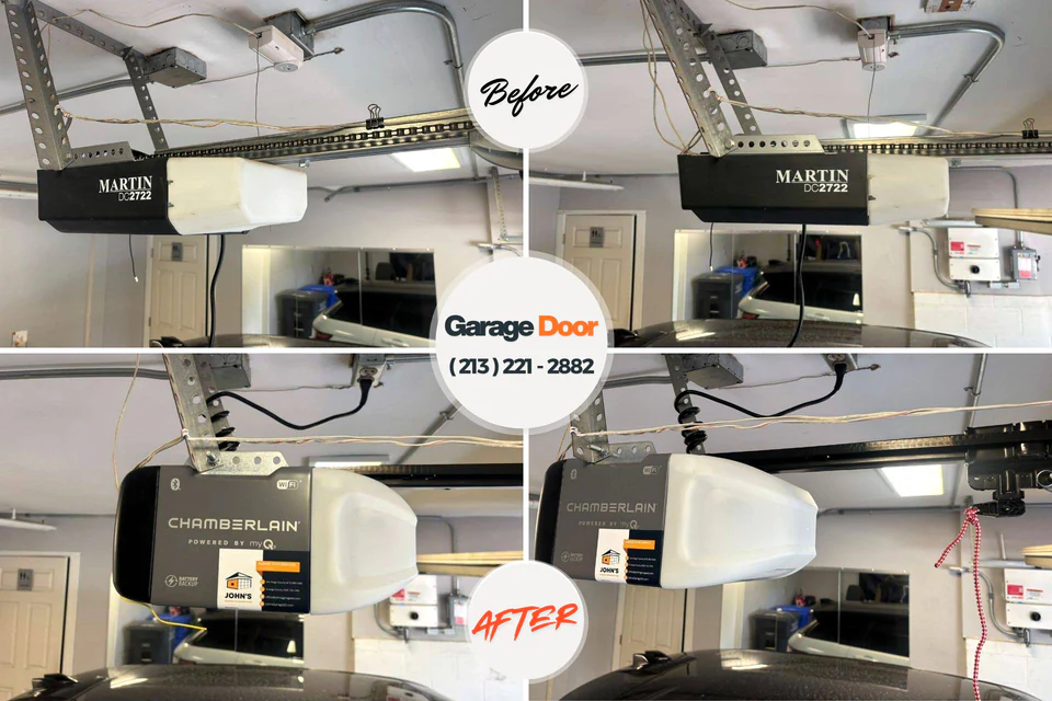 Before and after: garage door repair Colmar Manor, MD